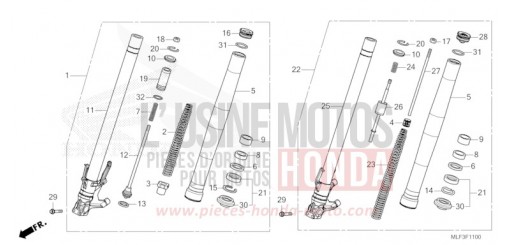 FRONT FORK NT1100AP de 2023